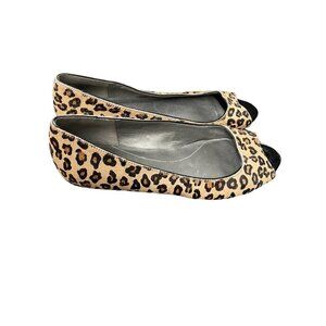Bandolino Wedge Sandals Flats Animal Print Fur Women’s Size 9.5